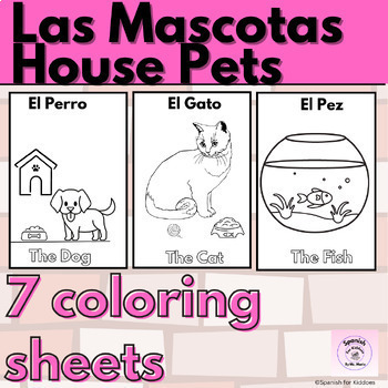 Spanish las mascotas pãginas para colorear house pets coloring sheets printable