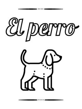 Printable coloring book learn the animals in spanish pages