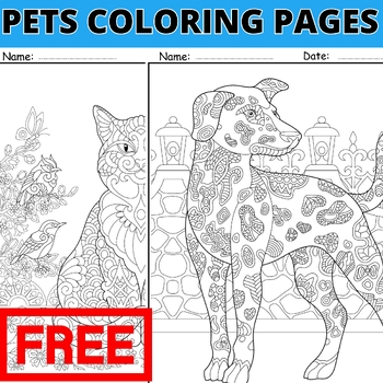 Pet coloring sheets tpt