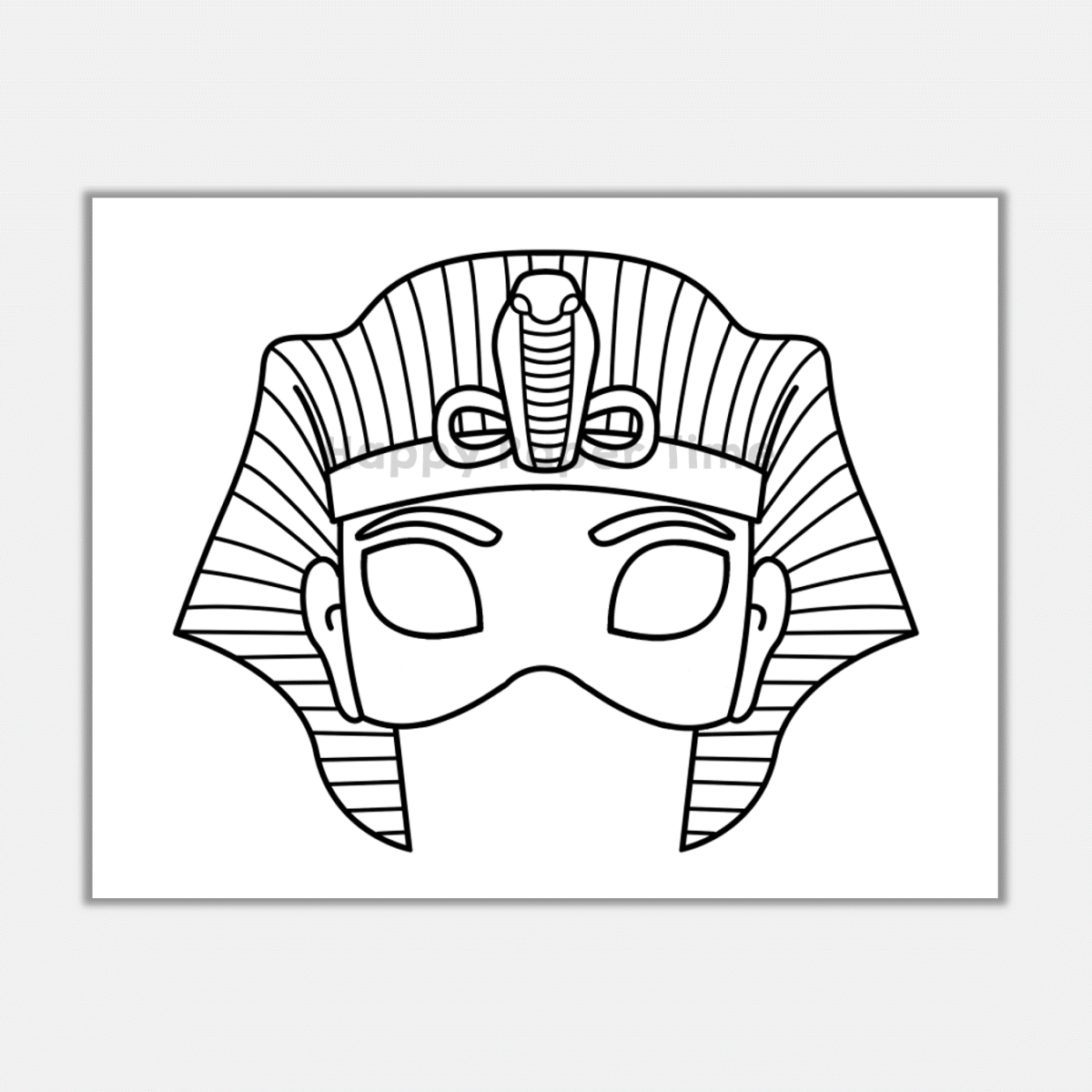 Pharaoh paper mask printable ancient egypt coloring craft activity costume made by teachers