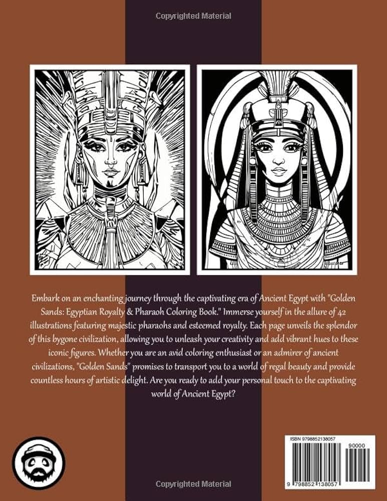 Golden sands egyptian royalty pharaoh coloring book