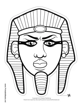 Printable egyptian pharaoh mask to color mask