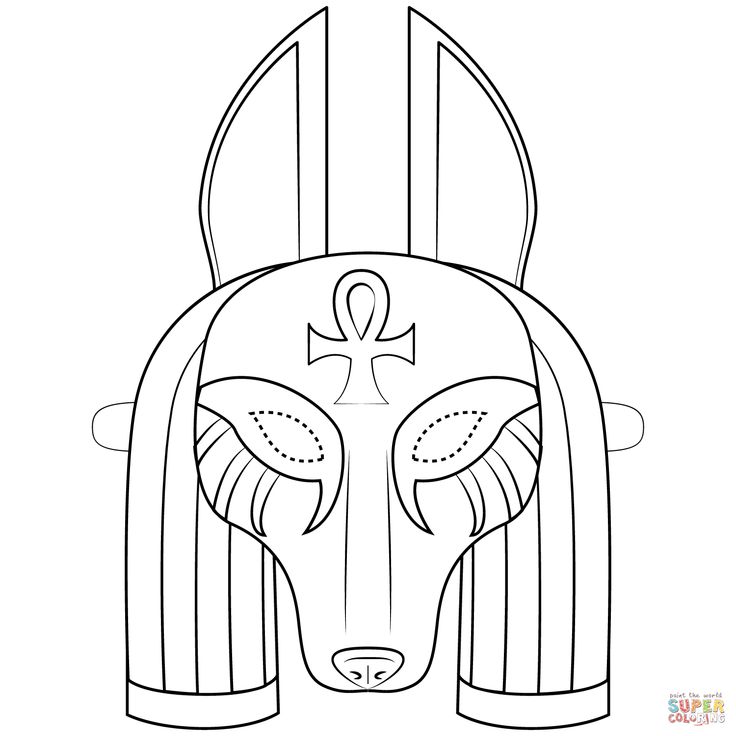 Anubis mask coloring page free printable coloring pages anubis mask egyptian crafts egyptian art