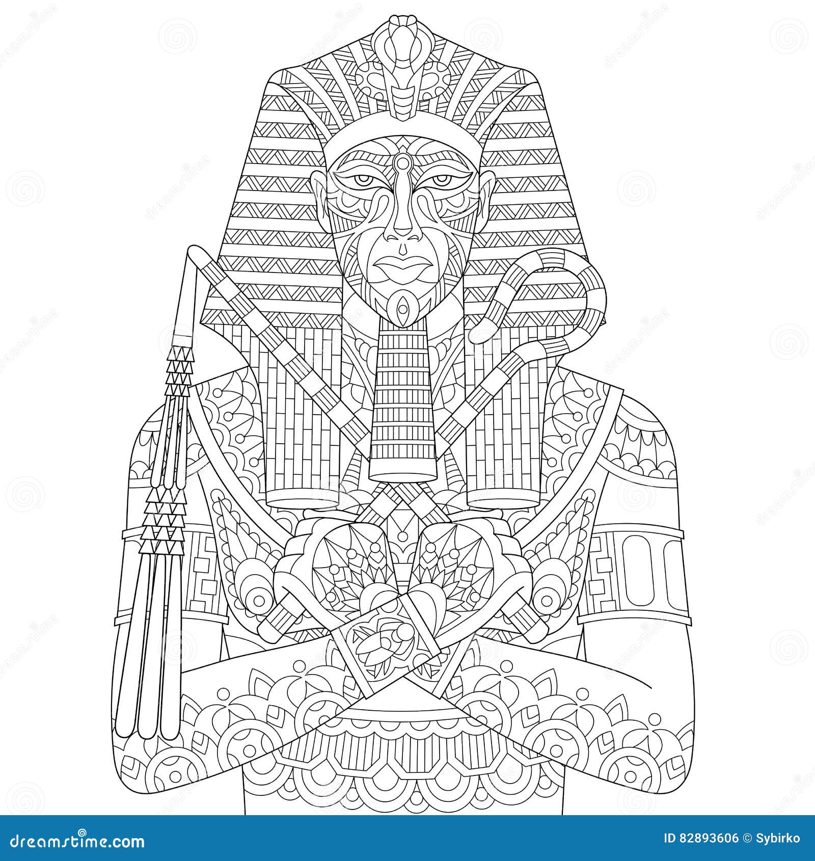 Pharaoh coloring page stock illustrations â pharaoh coloring page stock illustrations vectors clipart