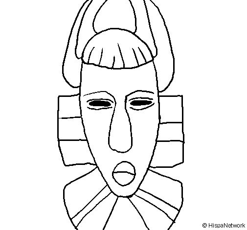 African mask coloring page