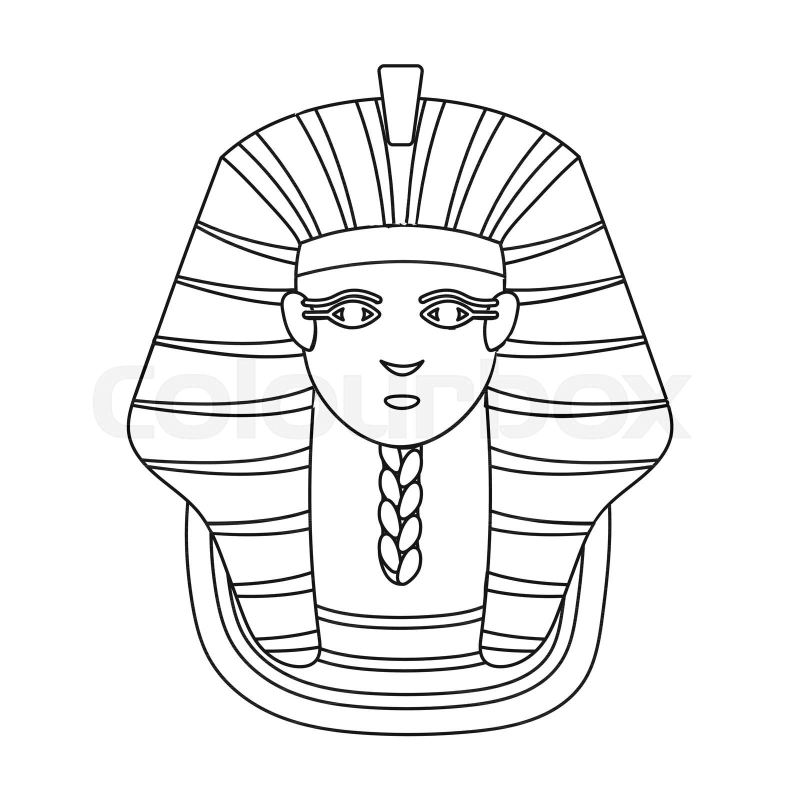 Pharaohs golden mask icon in outline style isolated on white background ancient egypt symbol stock vector illustration stock vector