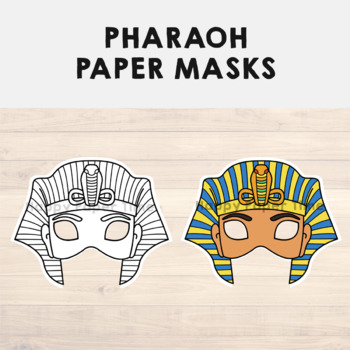 Pharaoh paper masks printable ancient egypt coloring craft activity costume