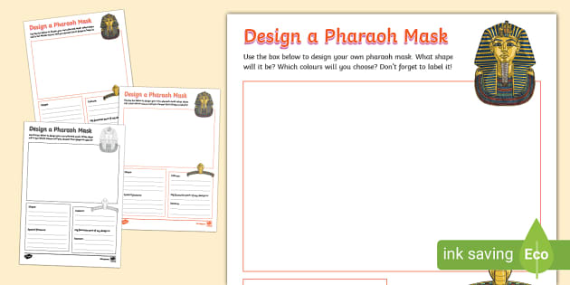 Design a pharaoh mask worksheet teacher made
