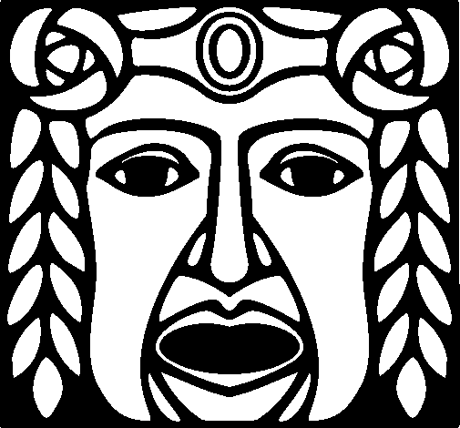 Maya mask coloring page