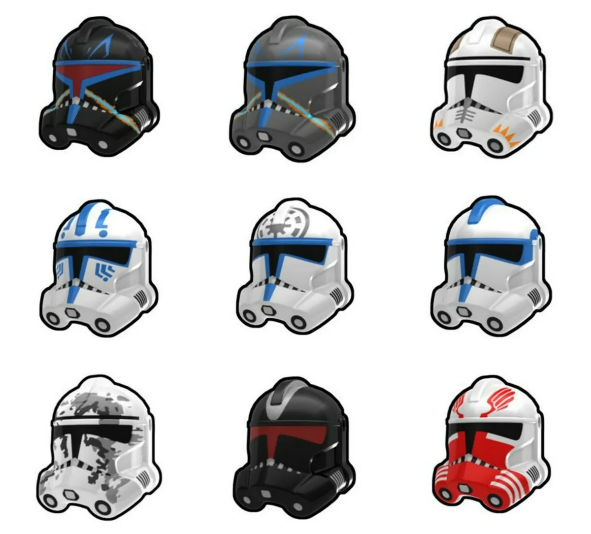 Arealight phase clone trooper helmet for star wars minifigs