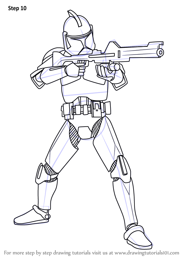 How to draw clone trooper from star wars star wars step by step