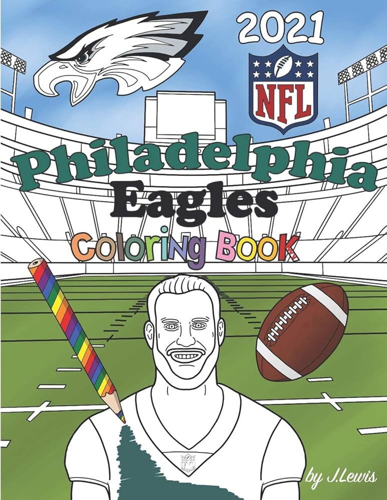 Philadelphia eagles coloring book football activity book for kids adults lewis joel books