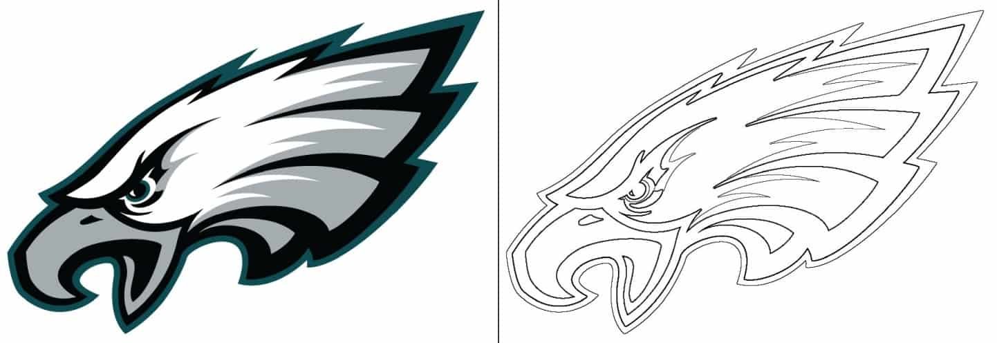 Philadelphia eagles logo with a sample coloring page