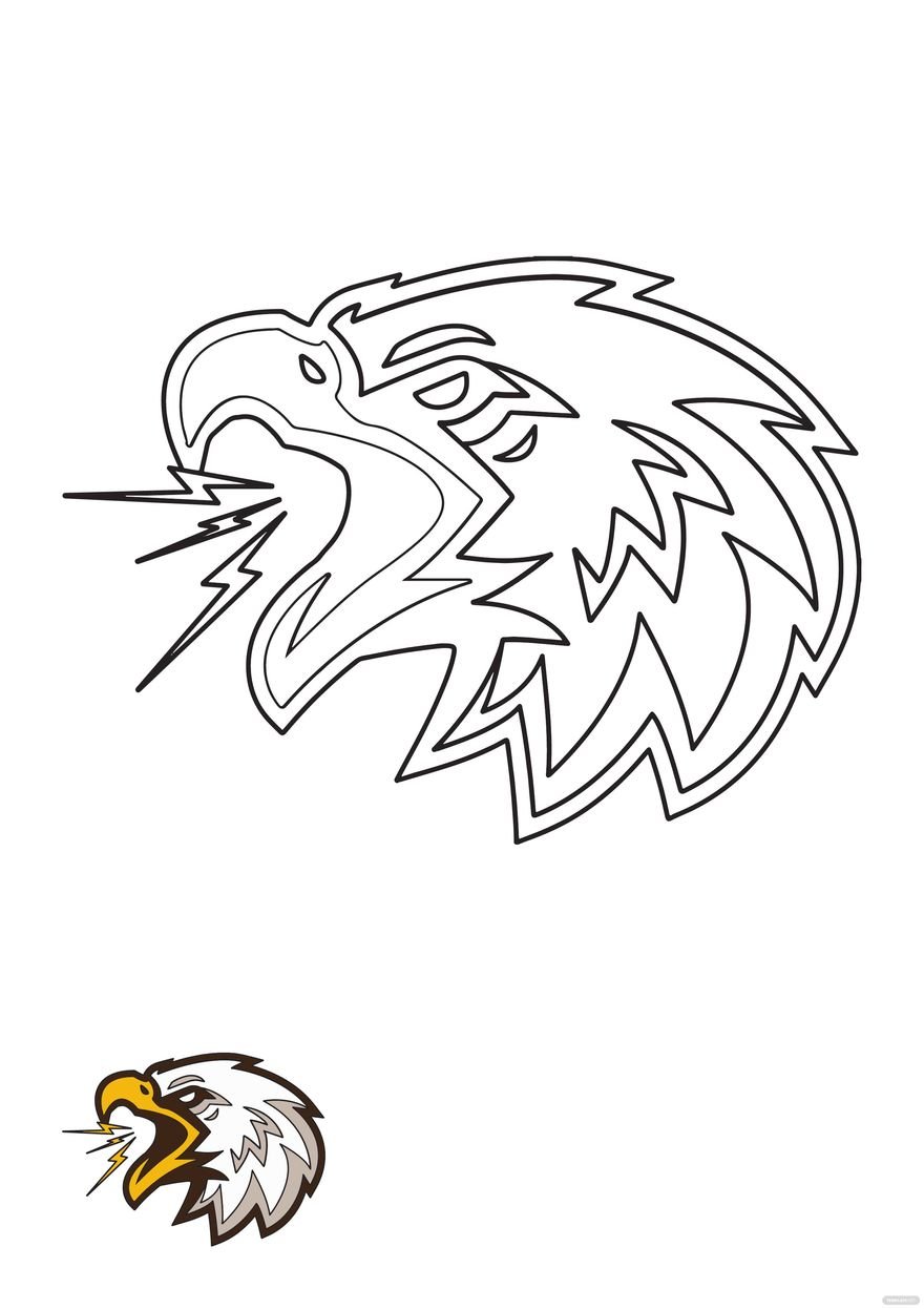 Free screaming eagle coloring page