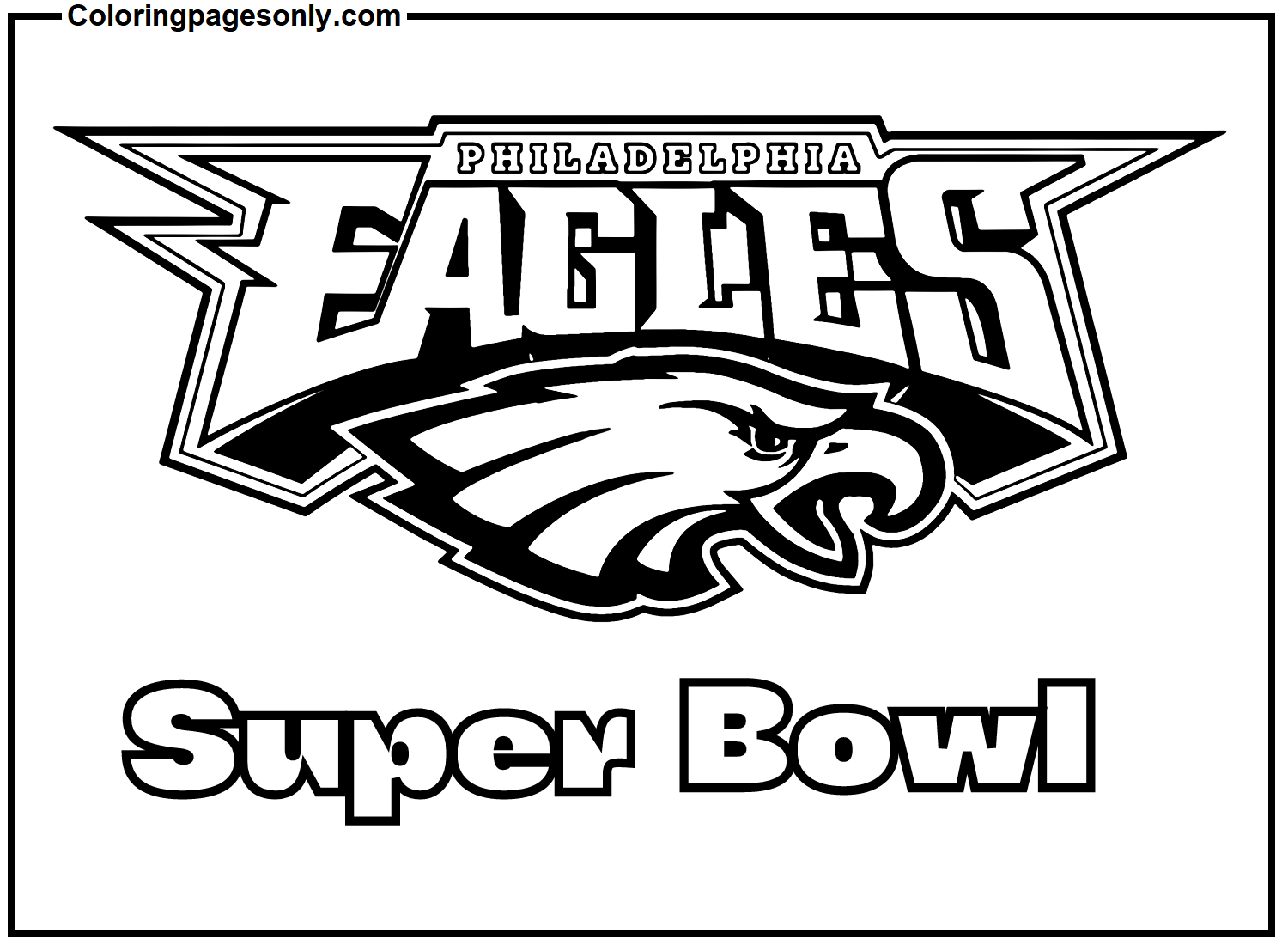 Philadelphia eagles super bowl coloring page