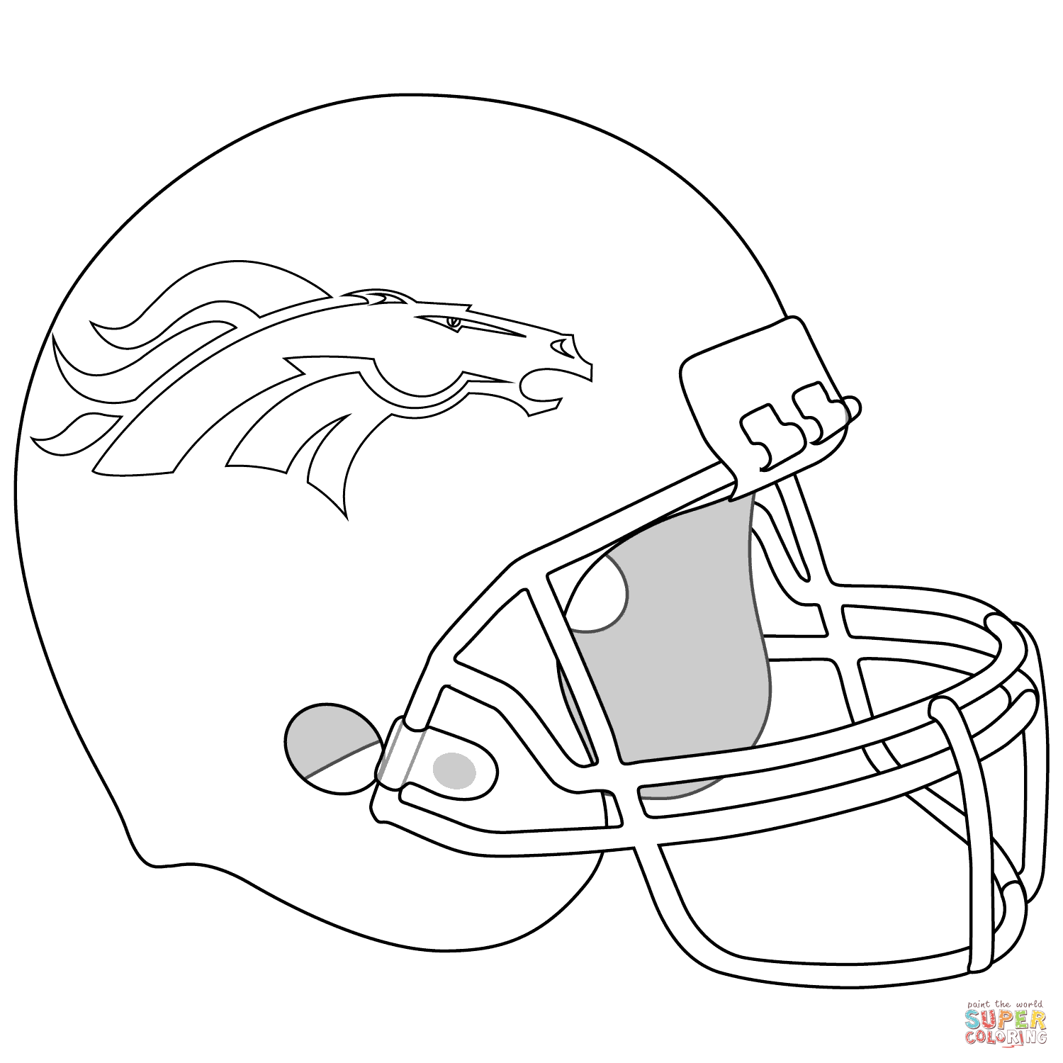 Denver broncos helmet coloring page free printable coloring pages