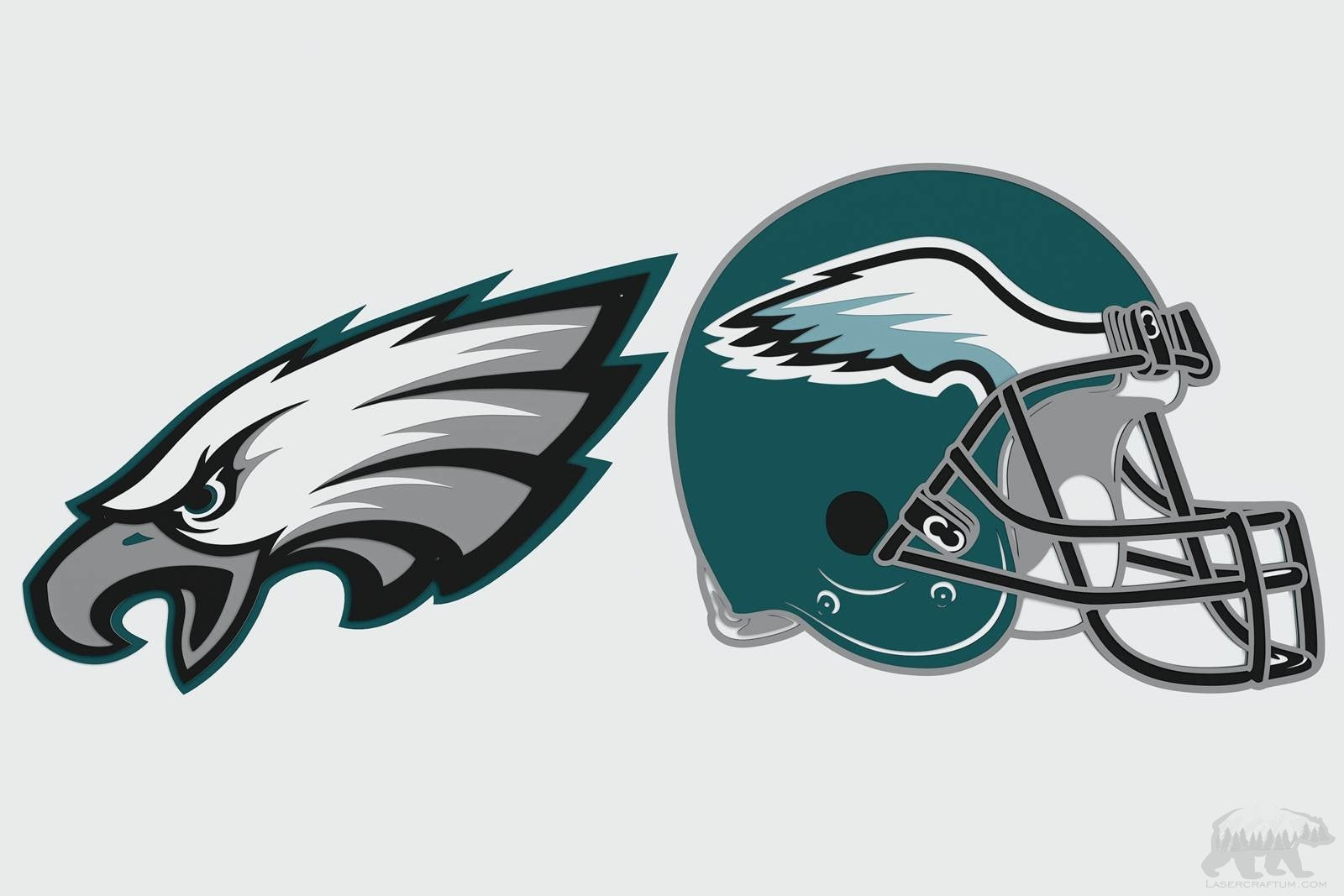 Philadelphia eagles layered design for cutting