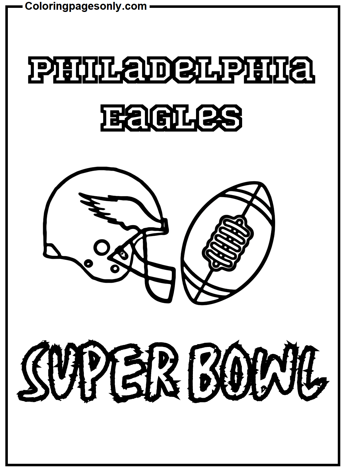 Philadelphia eagles super bowl image coloring page