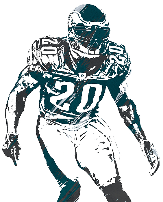 Brian dawkins philadelphia eagles watercolor strokes pixel art greeting card by joe hamilton