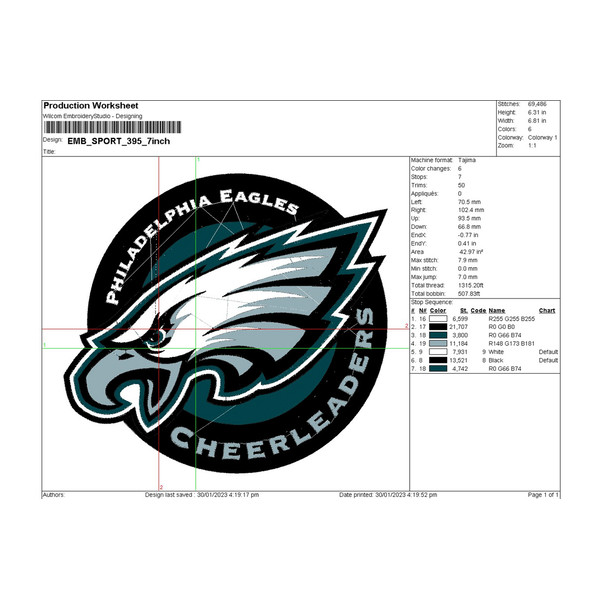 Philadelphia eagles embroidery files nfl logo embroidery de