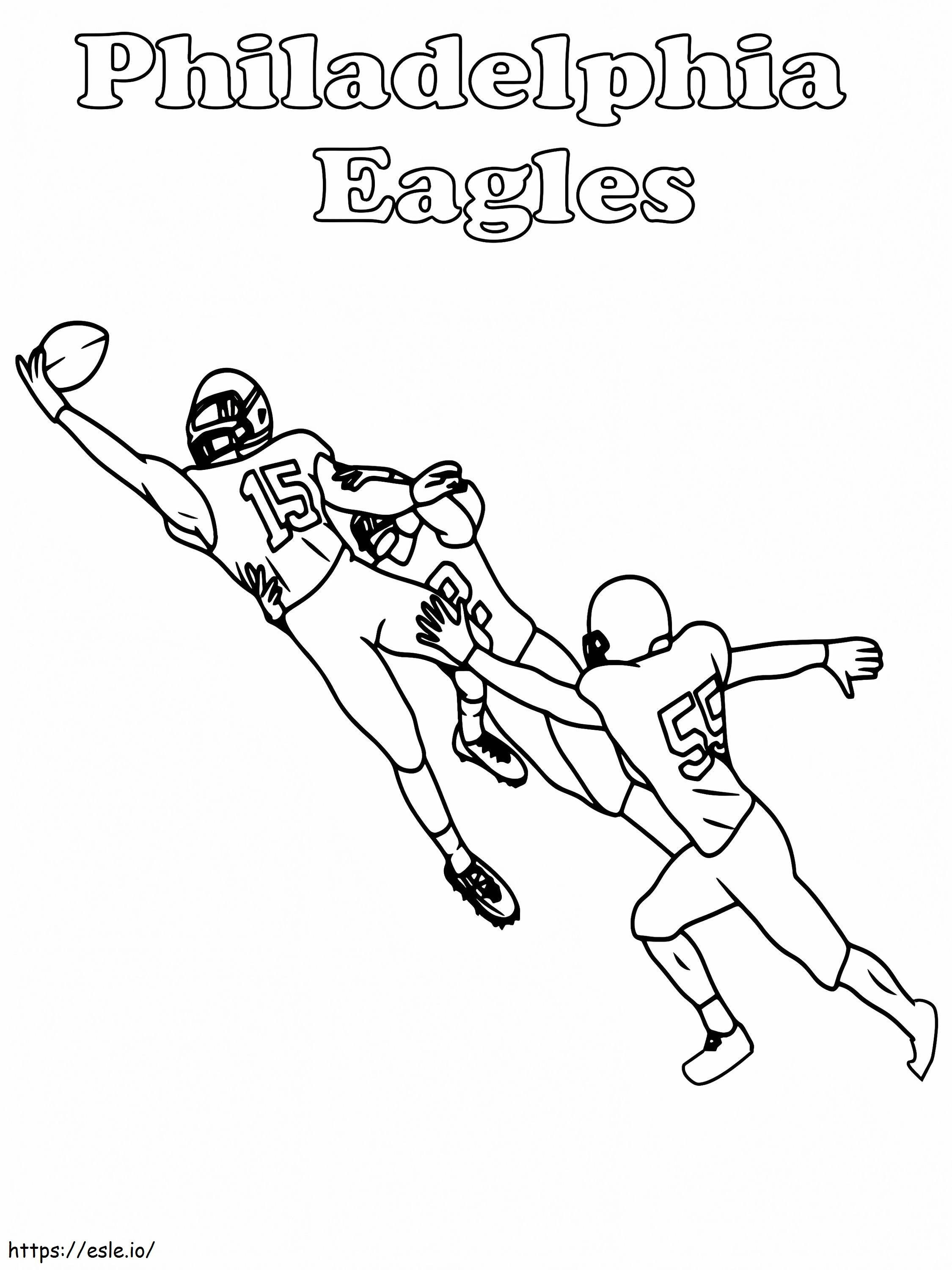 Philadelphia eagles player catch coloring page