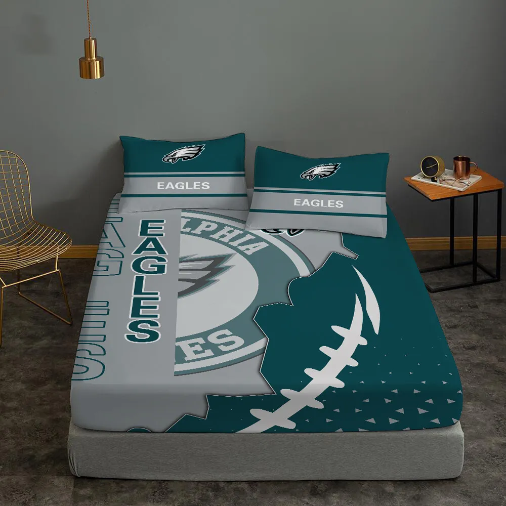 Philadelphia eagles bedding set deep pocket fitted sheet mattress pillowcases