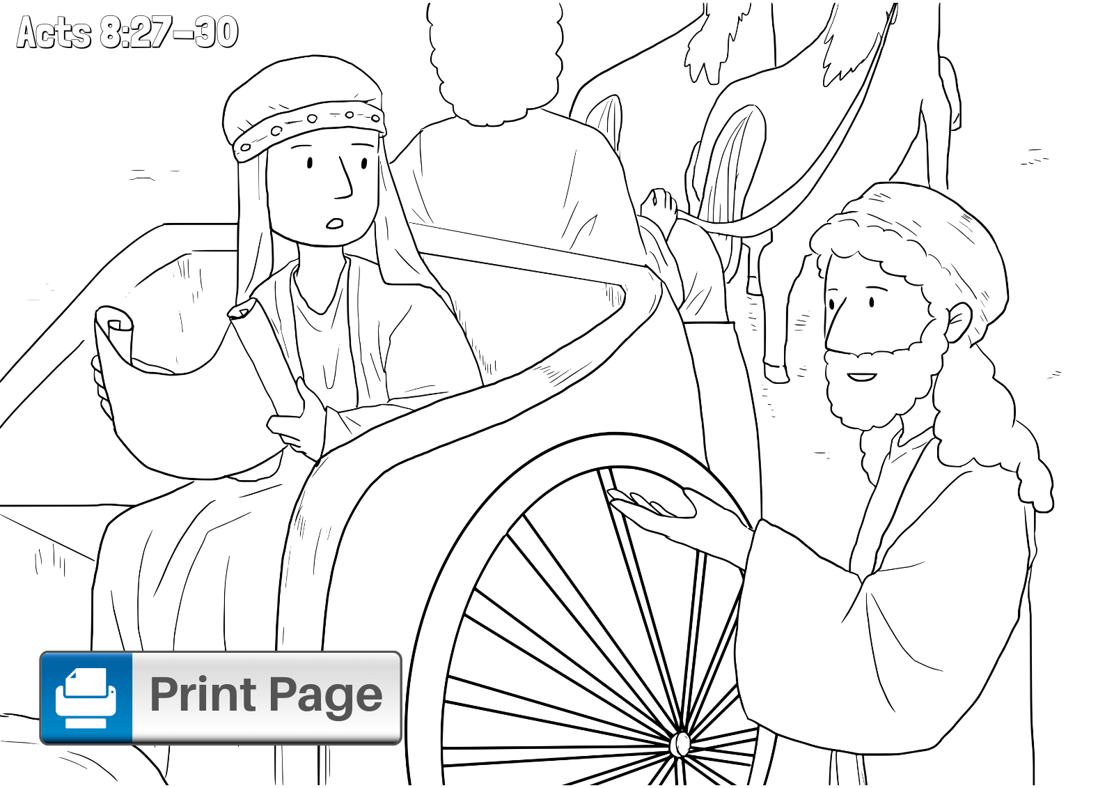 Philip and the ethiopian coloring pages for kids printable pdfs â connectus