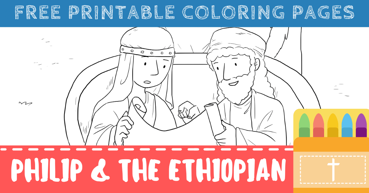 Philip and the ethiopian coloring pages for kids printable pdfs â connectus