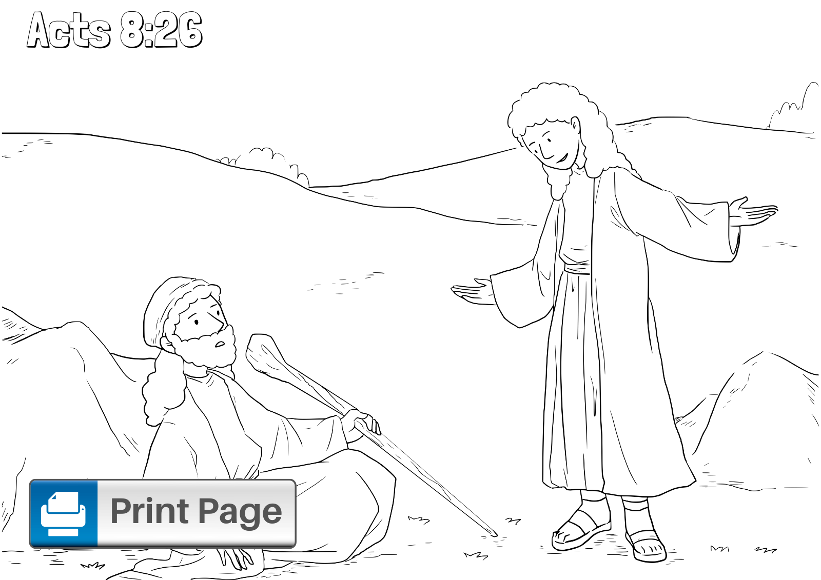 Philip and the ethiopian coloring pages for kids printable pdfs â connectus