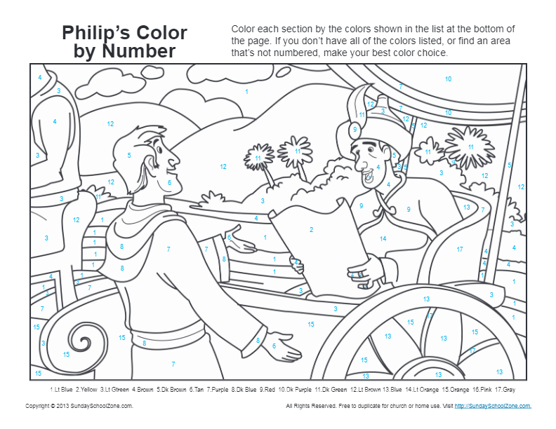 Bible coloring page for kids philip and the ethiopian