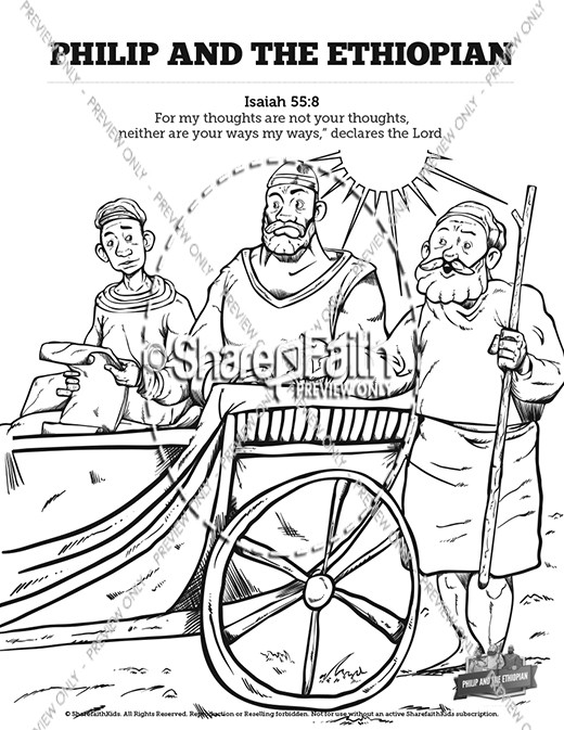 Acts philip and the ethiopian sunday school coloring pages clover media
