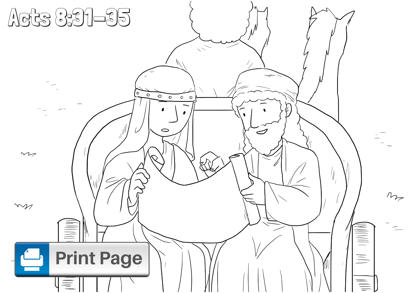 Philip and the ethiopian coloring pages for kids printable pdfs â connectus