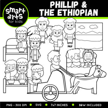 Philip and the ethiopian clip art by smart arts for kids tpt