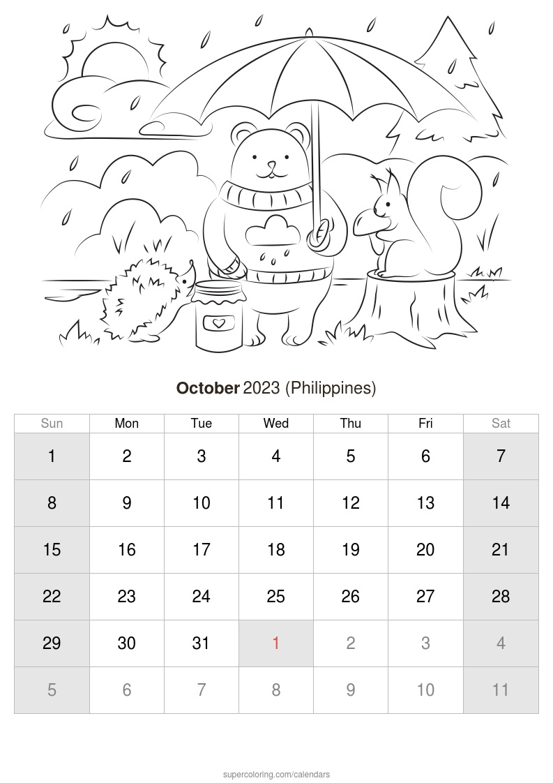 October calendar