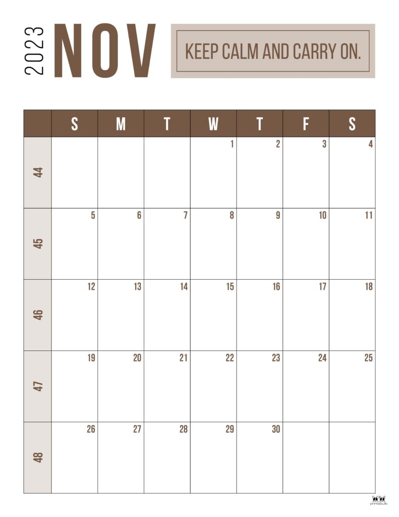 November calendars