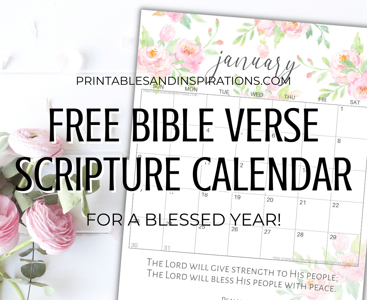 Bible verse calendar free printable