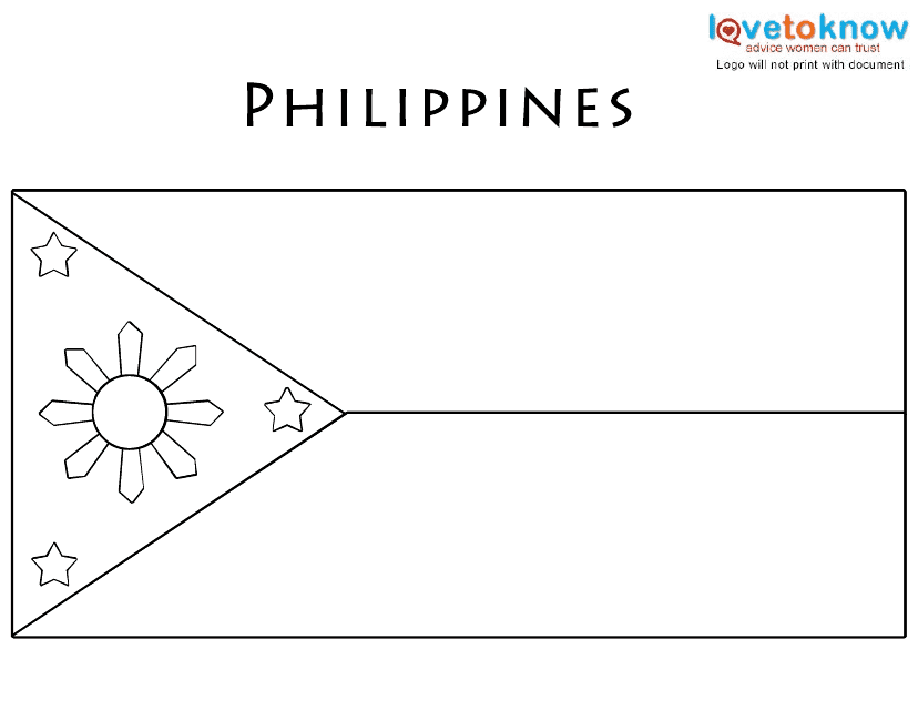 Philippines flag coloring page download printable pdf