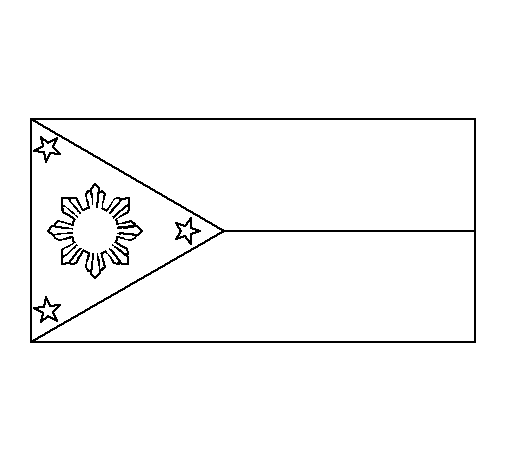 Black and white printable philippines flag