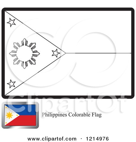 Coloring page and sample for a philippines flag posters art prints by