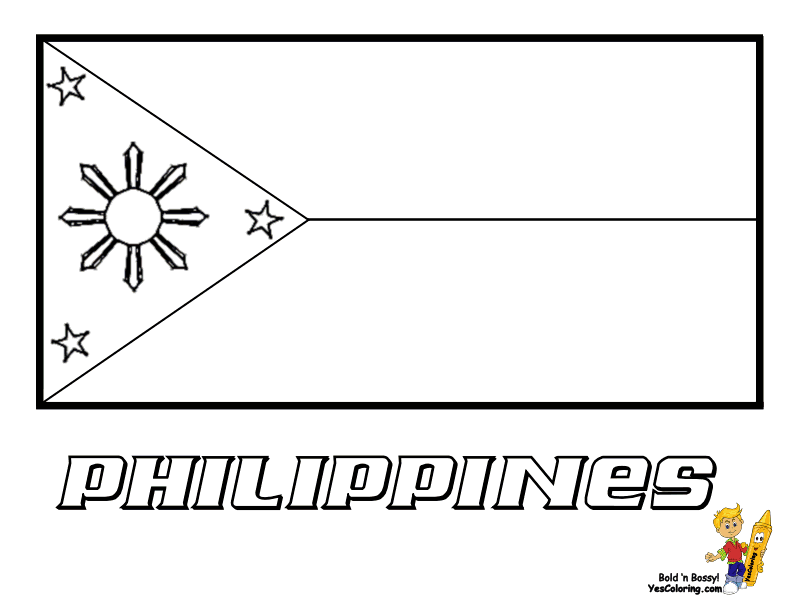 Printable philippine flag coloring