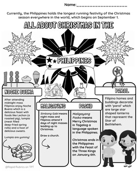 All about christmas in the philippines holidays around the world coloring page