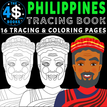 Philippines tracing and coloring pages for kids