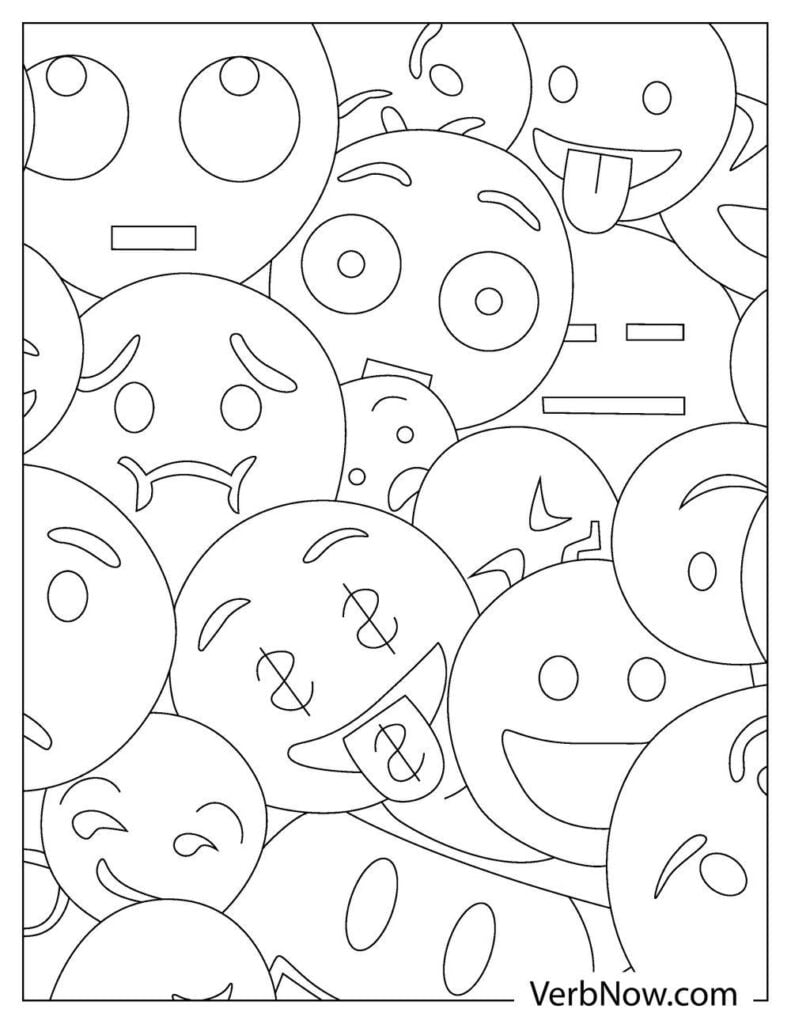 Free emoji coloring pages book for download printable pdf