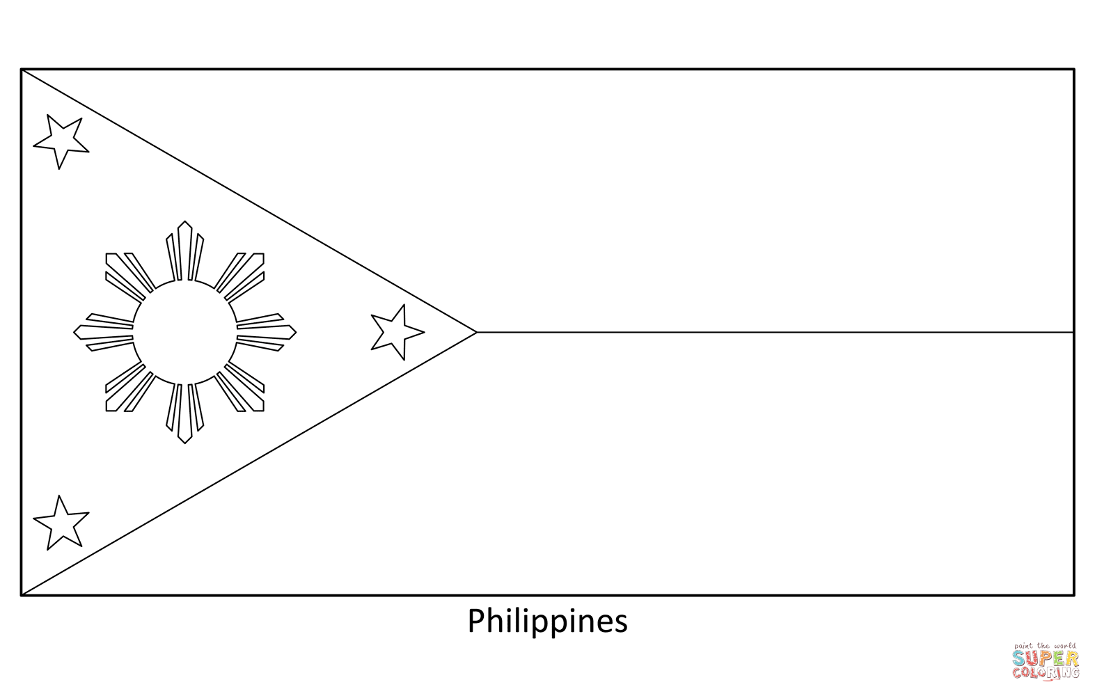 Flag of the philippines coloring page free printable coloring pages