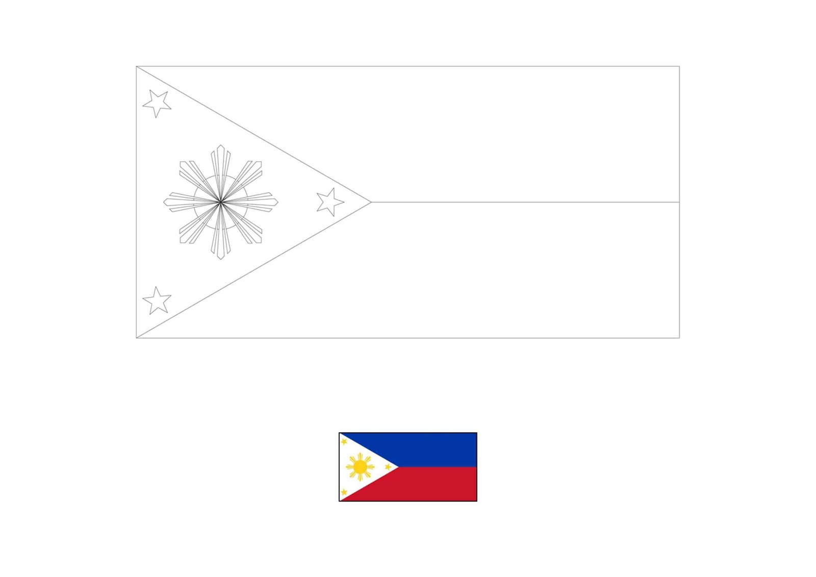 Flag of philippines coloring page