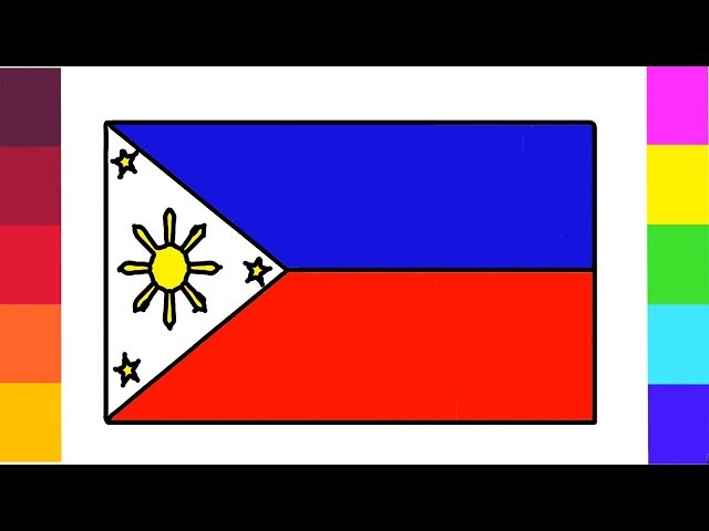 How to draw philippines flag coloring for kids step by step little channel philippine flag art