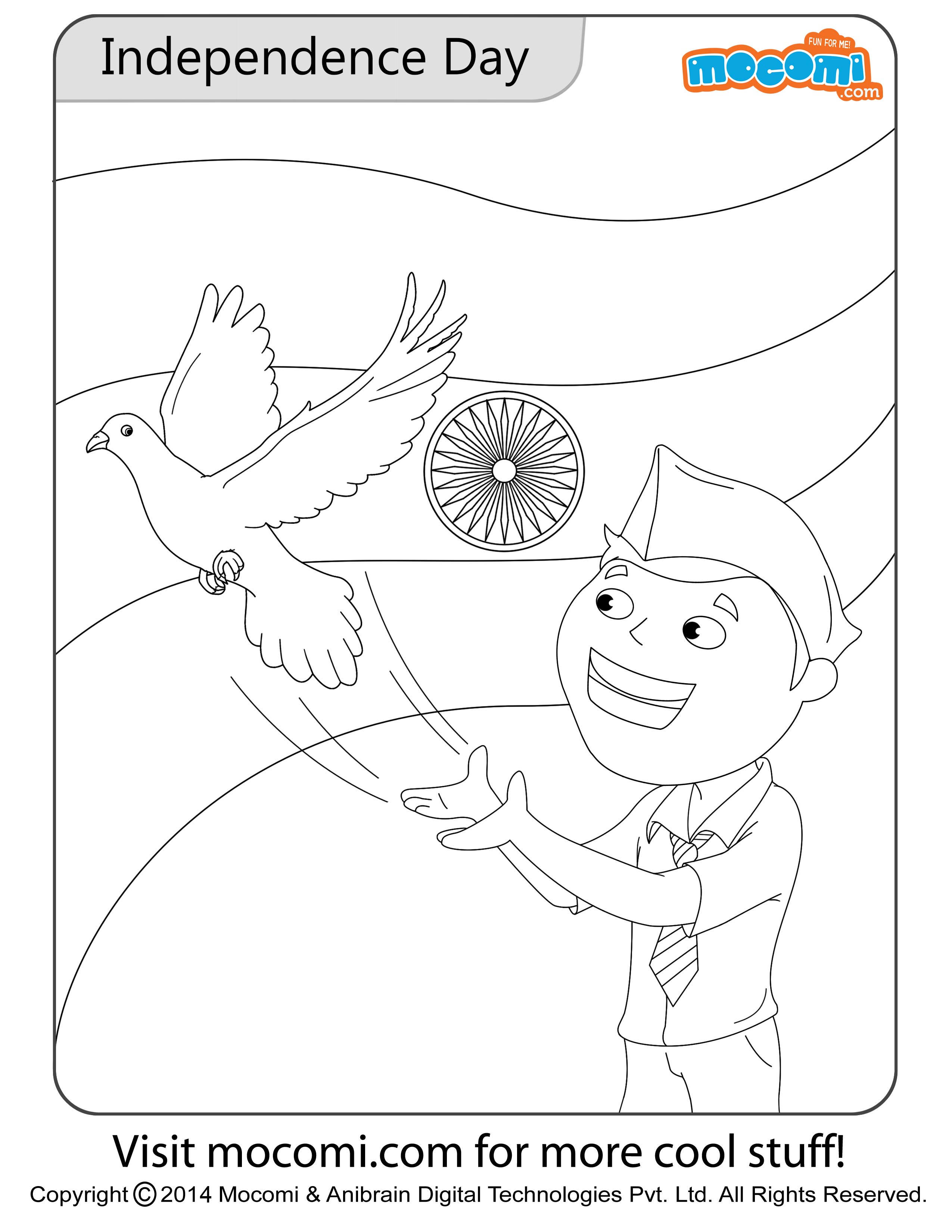 Independence day colouring page