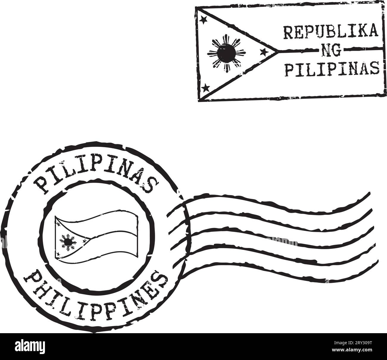 Philippine flag cut out stock images pictures