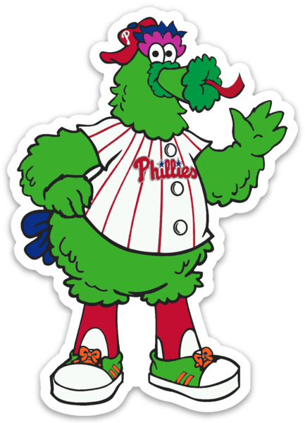 Philadelphia phillies phillie phanatic cartoon type mascot die