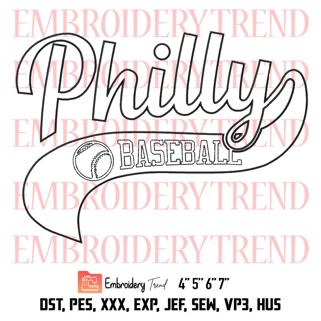 Philly baseball embroidery philadelphia phillies embroidery baseball sports embroidery embroidery design file